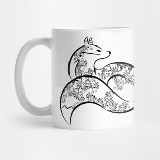 Abstract Floral Fox Mug